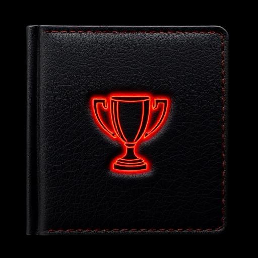 Championship trophy under arena lights